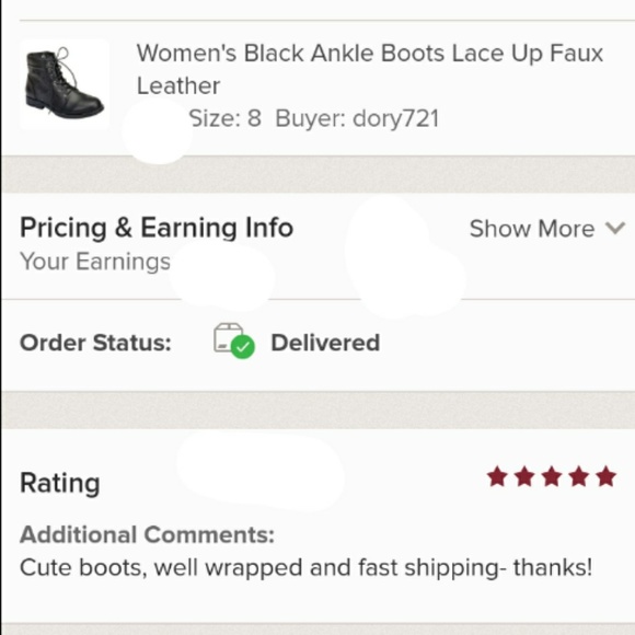 Women's Black Ankle Boots Lace Up Faux Leather - Picture 7 of 7